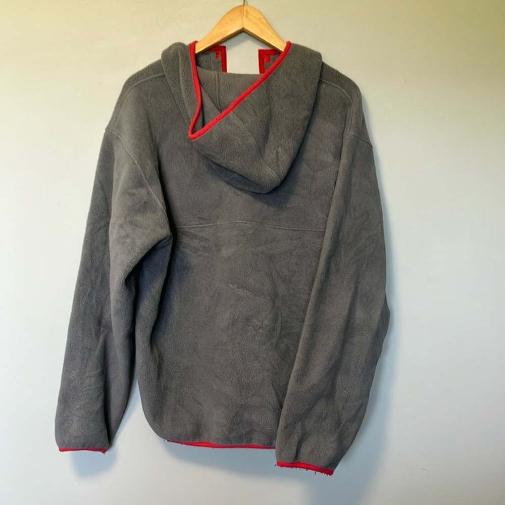 Patagonia Synchilla Gray and Red Fleece Pullover with Hood - Picture 5 of 5
